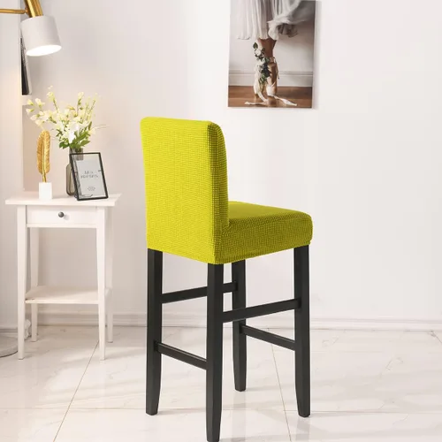 Vista 4 de Fundas para sillas de taburete, fundas elásticas para sillas de cocina, comedor, fundas para sillas de respaldo bajo con respaldo