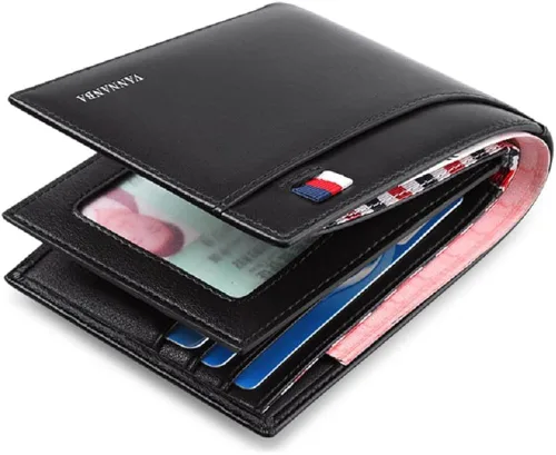 Vista 3 de WILLIAMPOLO Billetera delgada para hombre de piel minimalista con bolsillo frontal