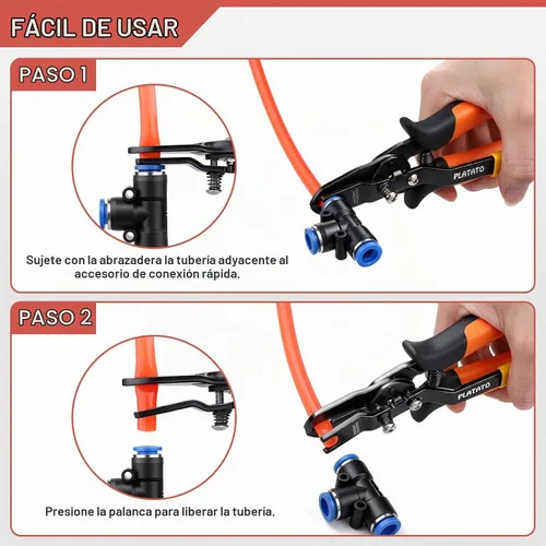 Vista 3 de PLATATO Air Line Removal Tool for 1/4”- 5/16” (6-8mm) with Tube Cutter
