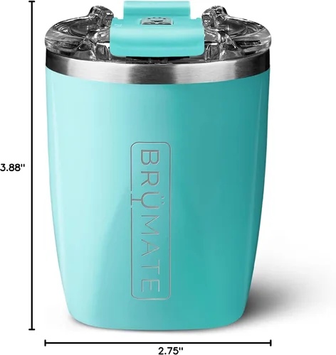 Vista 6 de BrüMate Rocks - Vaso de cóctel con tapa a prueba de salpicaduras (12.0 onzas, acero inoxidable con triple aislamiento)