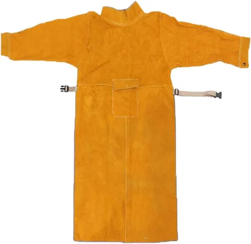 Vista 4 de Leather Welding Apron with Sleeves,Heavy Duty Welding Jacket,Heat Flame Resistant Welder Apron for Men