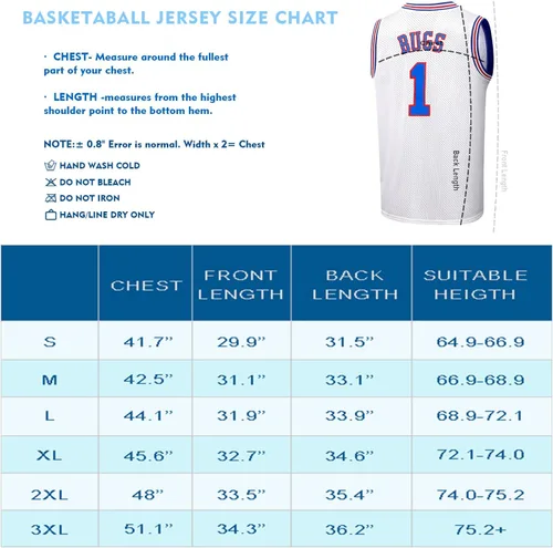 Vista 6 de Jersey de baloncesto para hombre, Lola#10 Bugs#1 camisetas de película espacial de los años 90 para HalloweenNavidad, deportes, hip hop, fiesta