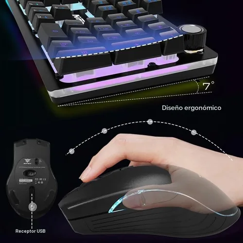 Vista 2 de NPET S21PRO Wireless Gaming Keyboard & Mouse Combo for PC Gamers