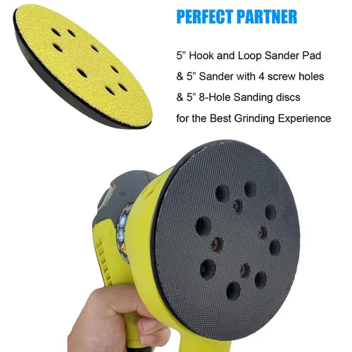 Vista 3 de Reemplazo de almohadilla lijadora de 5 pulgadas compatible con Ryobi RS290 RS280VS RS281VS Almohadilla de respaldo de repuesto compatible