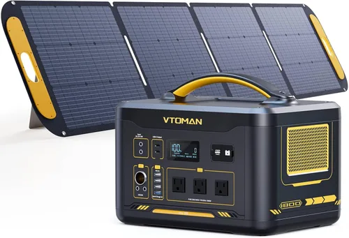 Vista 11 de VTOMAN 1800W 1408Wh LFP Estación de energía portátil con panel solar