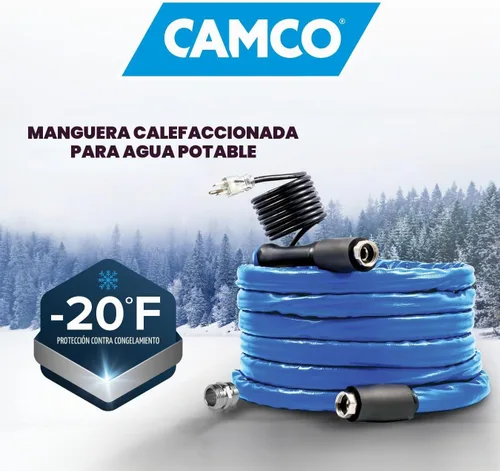 Vista 2 de Camco Heated Drinking Water Hose for RV, 5/8 In ID, 50 Ft, Blue, 22912-A