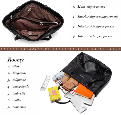 Vista 4 de Montana West Wrangler - Bolsos de mano ocultos para mujer, bolsos grandes de hombro
