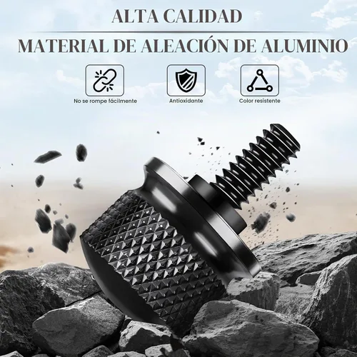 Vista 4 de JUSTTOP Tornillo de perno de asiento de aluminio negro, compatible con Harley Davidson 1996-2025, accesorios Harley Davidson, kits de carrocería