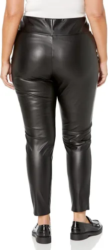 Vista 5 de The Drop Leggings Owen de cuero vegano sin cordones para mujer