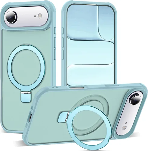 Vista 187 de SKYLMW - Funda compatible con iPhone 11 de 6.1 pulgadas, con soporte magnético invisible tipo anillo, funda translúcida de grado militar, compatible
