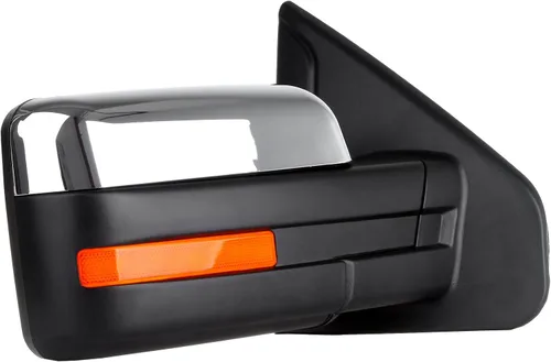 Vista 4 de Espejos de remolque con carcasa cromada calefactable ajustable con espejos de remolque de rayas reflectantes, compatibles con Ford 2004-2014