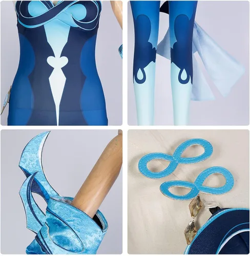 Vista 6 de JoySeed Genshin Impact - Disfraz de cosplay para Chizapus Bonano con gorro, conjunto completo de traje de Halloween y Navidad, uniforme de fiesta