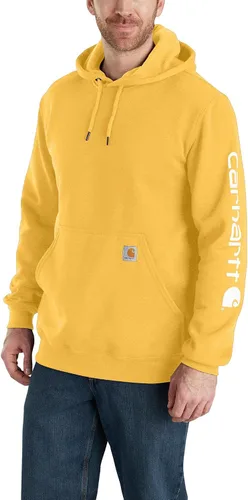 Vista 24 de Carhartt Sudadera de ajuste holgado para hombre con logotipo en la manga, de peso medio, gráfica, liquidación Mink