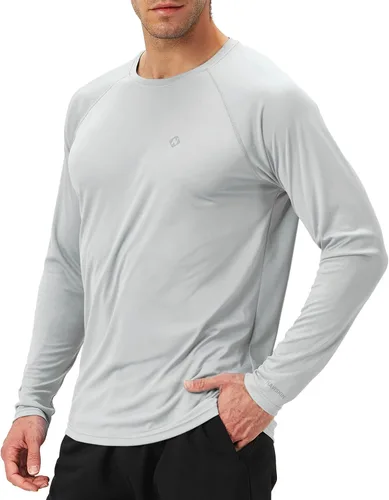 Vista 2 de NAVISKIN - Camisas de protección contra erupciones para hombre, camisetas de natación FPU 50+ con protección solar ultravioleta, de manga larga