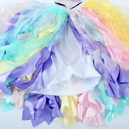 Vista 4 de PARTISKY Vestido de unicornio de Halloween para niñas, 3-10 años, disfraz de unicornio con lentejuelas, vestido tutú de princesa para fiesta