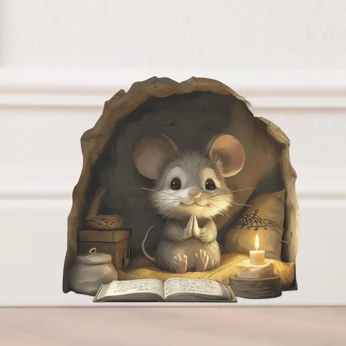 Vista 12 de EGD Lindas Calcomanías de Agujero de Ratón 3D 10x10 cm Pegatinas de Pared para Decoración de Habitación Infantil Calcomanías de Pared para Ratón