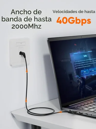 Vista 4 de CableCreation Cable Ethernet CAT8, cable de red LAN CAT8 de rotación de 360