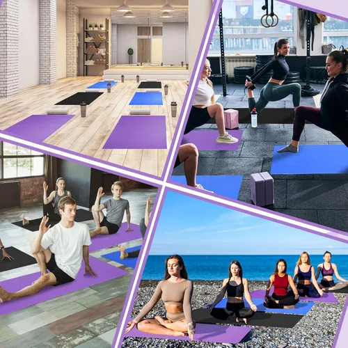 Vista 6 de Amylove 12 alfombrillas de yoga a granel de 68 x 24 x 0.12 pulgadas, antideslizantes, para mujeres y hombres, entrenamiento en casa, gimnasio, yoga