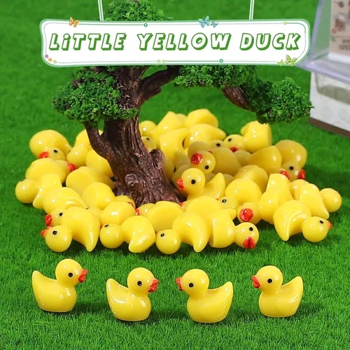 Vista 5 de GADIEDIE 130 Piezas Mini Patos de Resina, Figuras en Miniatura Pato de Jardín de Hadas, Pequeño Pato de Resina para el Hogar Esconder Juego