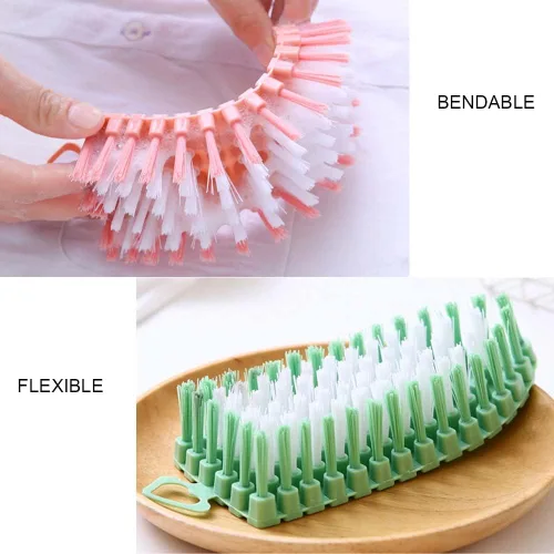 Vista 4 de Cepillo de limpieza flexible para el hogar, 2 unidades, cepillos flexibles para limpieza de cocina, agarre limpiador, esquinas de limpieza, cepillos
