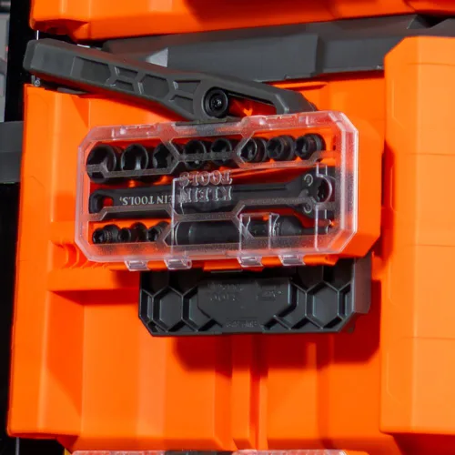 Vista 12 de Klein Tools 65400 KNECT Juego de 15 piezas de pasadores de enchufe, juego de enchufes de impacto SAE con estuche MODbox, enchufes, puntas