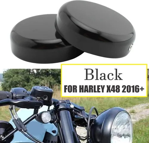 Vista 7 de Tapa de tuerca de vástago de horquilla superior negra para Harley-Davidson XL1200X 48 2016-2022