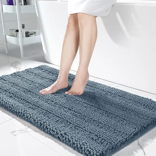 Vista 122 de Yimobra Tapetes de baño lavables, de chenilla súper suave y absorbente, para suelo y alfombra, de secado rápido, antideslizante, para bañera y Beige