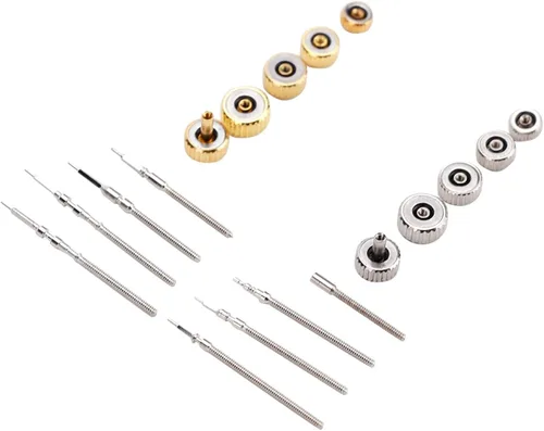 Vista 7 de Kit de reparación de relojes, corona de reloj, corona de reloj de acero inoxidable, conjunto de resorte de corona de reloj, herramienta