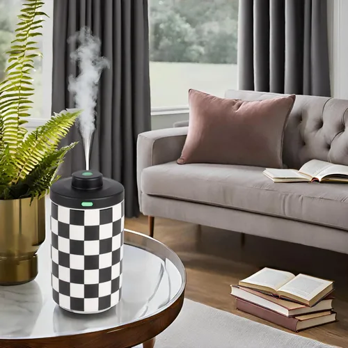 Vista 2 de Difusor sin agua para aceites esenciales, nebulizador a batería, mini máquina portátil de aire de aroma silencioso con 3 ajustes de niebla