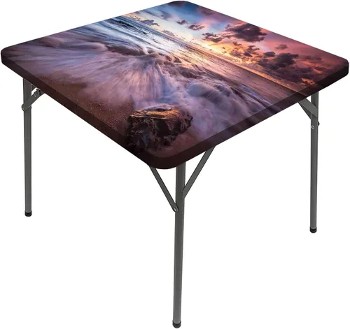 Vista 17 de Manteles de decoración costera, lujosos y románticos de madera para tumbonas Maldivas, lavable, a prueba de derrames, se adapta a mesas de 24 x 24