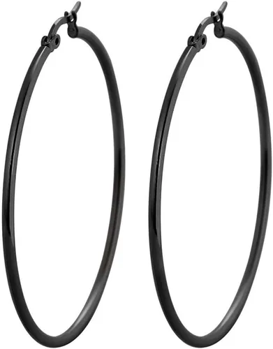 Vista 12 de Edforce - Aretes de acero inoxidable tipo argolla (20-60 mm de diámetro)