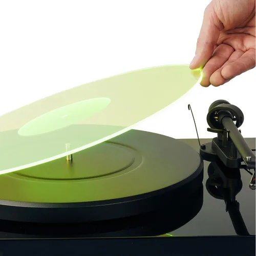 Vista 10 de Tapete acrílico para tocadiscos – 11.75 pulgadas de disco de vinilo negro – Tapete acrílico mecanizado de precisión con hueco de etiqueta
