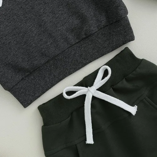 Vista 5 de Meiweileya Conjunto de ropa de 2 piezas para bebés y niños pequeños para otoño e invierno