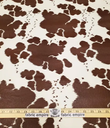 Vista 5 de Tapicería de vinilo con textura en relieve, piel falsa con estampado de vaca, 54 pulgadas de ancho, vendido por The Yard (negro)