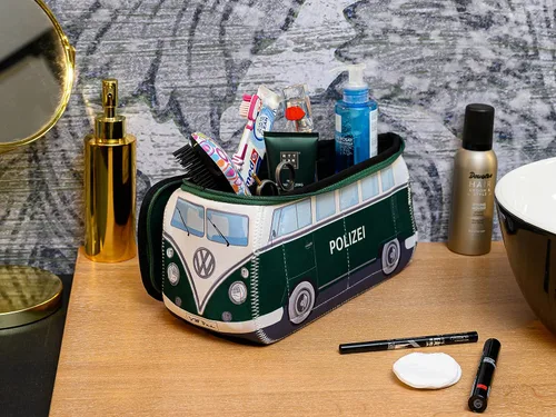 Vista 4 de BRISA VW Collection - Volkswagen Bolsa universal de neopreno para maquillaje, cosméticos, artículos de tocador para farmacia de viaje, en diseño