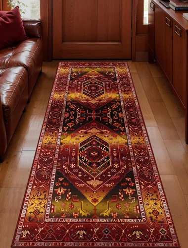 Vista 159 de SERISSA - Tapetes florales vintage, antideslizante, lavable, pequeño, ultrasuave, bohemio, de pelo bajo, para entrada, interiores, habitación