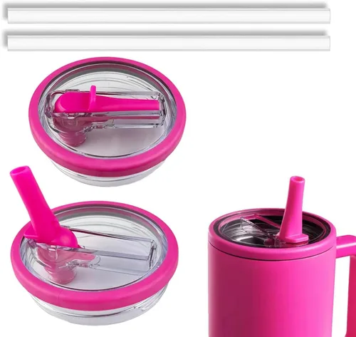 Vista 13 de Paquete de 2 tapas abatibles para vasos de 40 onzas, de repuesto, compatibles con Stanley Quencher, a prueba de fugas, resistentes a salpicaduras
