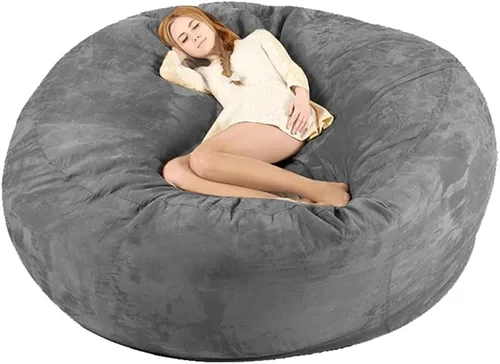 Vista 8 de Funda para silla puff (sin relleno), lujosa silla gigante de 6/7/8 pies para organizar juguetes de felpa o espuma viscoelástica