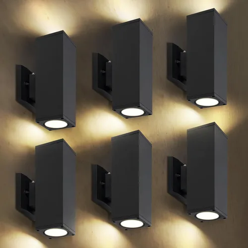 Vista 13 de ASD Lámpara de pared LED cuadrada de 1 luz para exteriores del anochecer al amanecer, 9 W, 1000 lúmenes, 3000 K-5000 K, 120 V, cilíndrica hacia