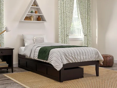 Vista 19 de AFI, Colorado - Cama de plataforma Queen con 2 cajones de almacenamiento, color espresso
