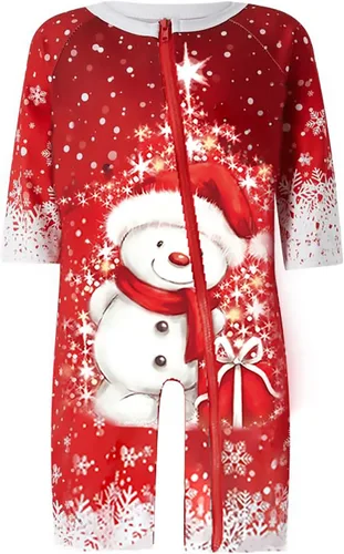 Vista 4 de jxxiatang Pijamas de Navidad familiares para parejas y niños, conjunto de descanso a juego, camisa holgada y pantalones a cuadros, ropa de dormir