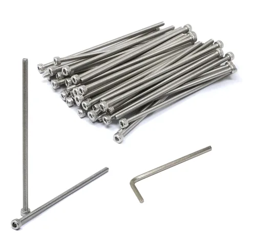 Vista 6 de iexcell Kit de tornillos de cabeza hexagonal de acero inoxidable 304, 100 unidades M2 x 0.157 in, paso de rosca de 0.016 in