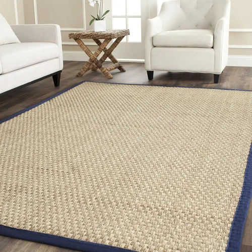 Vista 57 de SAFAVIEH Natural Fiber Collection NF114A - Alfombra de pasillo de hierba marina con patrón de tejido de cesta y borde, de 2 pies 6 pulgadas x 16