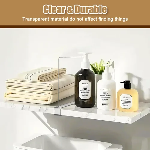Vista 4 de xydstay Paquete de 6 Separadores de Estantes de Acrílico Transparente para Organización de Closet, Organizadores de Bolsos para Closet, Divisores