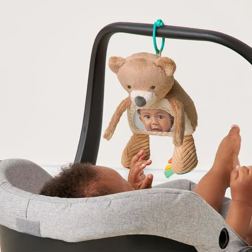Vista 3 de Itzy Ritzy Espejo de juguete sensorial para tiempo de barriga - Incluye sonidos arrugados y de cascabel, múltiples texturas y espejo