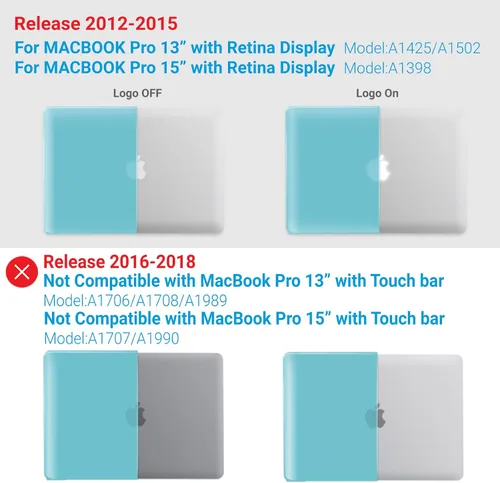 Vista 60 de IBENZER - Compatible con Funda para MacBook Pro de 13 Pulgadas 2015 2014 2013 Finales 2012 A1502 A1425, Carcasa Rígida con Cubierta para Teclado
