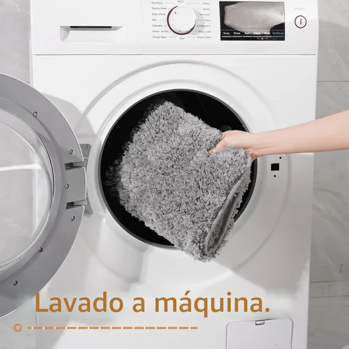 Vista 6 de LOCHAS Alfombra de baño de microfibra antideslizante de 36 x 24 pulgadas Gris