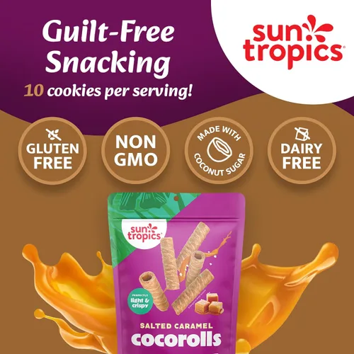 Vista 7 de Sun Tropics, Coco Rolls Caramelo salado, 4 onzas