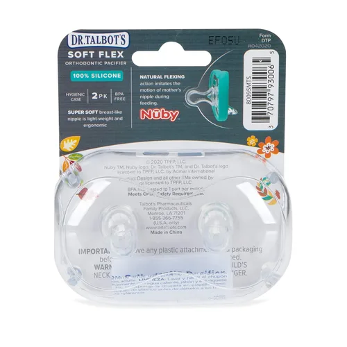 Vista 8 de Dr. Talbot's Soft-Flex - Chupetes de ortodoncia de 0 a 6 meses, azul/gris, 2 unidades (paquete de 1)