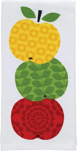 Vista 14 de T-fal Textiles Toalla de cocina de algodón tejido con estampado de doble cara, 16 x 26 pulgadas, estampado de tenedor